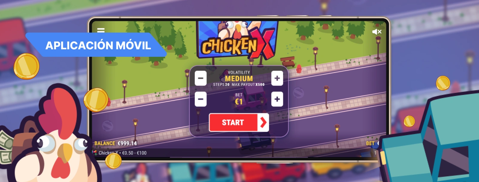 Imagen de la aplicación móvil Chicken X.