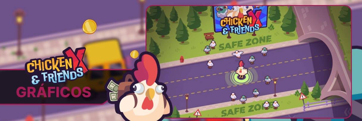 Tema y gráficos del juego Chicken X & Friends.